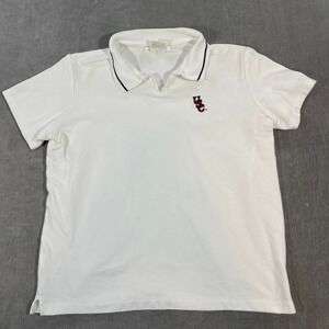 Nike Golf Girls USC Trojans Size L(12-14)‎ Embroidered White Polo Shirt
